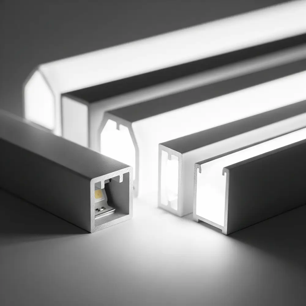 Profil LED aluminiowy świeci białym światłem
