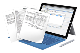 Laptop z dokumentami i ołówkiem